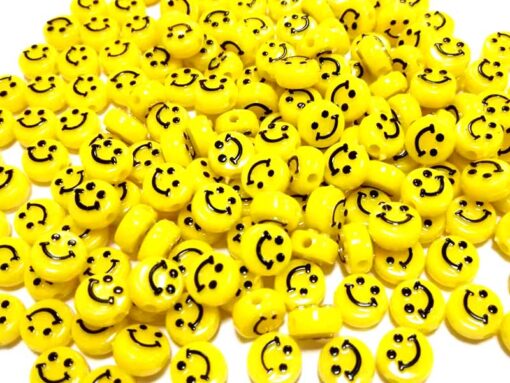 Miçanga Infantil Colorido Alfabeto Smile Com Furo Passante Confecção De Pulseiras