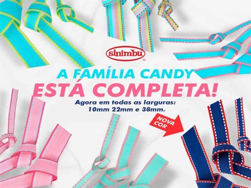 Fita Pespontada Candy Color Para Laços 38mm Sinimbu